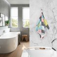 thumbnail image 2 of Yayeee 100% Cotton Hand Towels for Bathroom 16" x 28" Soft Absorbent Kitchen Towel, Gray Checkered Pattern, 2 of 7
