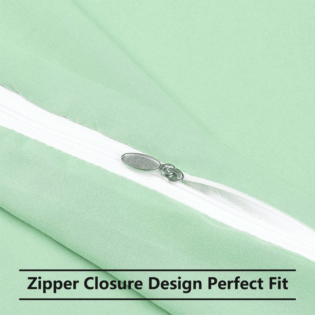 Unique Bargains 2-Piece 1800D Microfiber Solid Pillowcases Green King