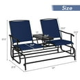 thumbnail image 3 of Costway 2 Person Outdoor Patio Double Glider Chair Loveseat Rocking Navy, 3 of 11