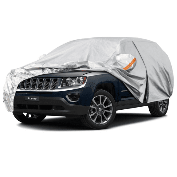 Kayme 6 Layers Waterproof Silver Matte Car Cover, Custom Fit for Jeep Compass(2006-2025)