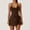 Coffee, variant on AEXTO Women's Solid Color Cross-Back Tank Romper & Sports Skirt Set , Yoga, Gym & Tennis-Ready , Fashion Stretch Fabric, Summer Athletic Wear – Cheerleader Style Workout Running Clothes Sporty