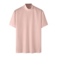 thumbnail image 6 of Moxiu Short Sleeve Shirts Mens Mock Turtleneck Sweater Slim Fit Undershirt Casual Basic Tops Ribbed Knit Pullover Solid Tee 2026 Pink,XXXL, 6 of 7