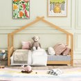 thumbnail image 2 of Natural Twin Size Platform Bed With House Theme. Construction For Bedroom Use In Design. Pine And . Spacious Furniture, 2 of 5