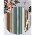 thumbnail image 2 of Boho Vintage Striped Round Table Placemats set of 8, Teal Brown Beige Washable Woven Place Mats for Dining Tables Kitchen Party Decor,Heat Proof, 15in,, 2 of 8