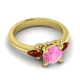 thumbnail image 3 of 2.50 Carat Round Cut Pink Sapphire & Garnet Gemstone Stunning Bridal Ring for Women Solid 18K Yellow Gold Size 11 by Diamond-Capitals, 3 of 8