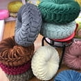 thumbnail image 4 of Coussin Rond en Velours, Décoration pour la Maison, Coussin Rond Plissé pour Canapé, Chaise, Lit, Voiture (Émeraude), 4 of 5