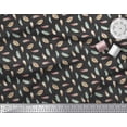 thumbnail image 3 of Soimoi Black Cotton Duck Fabric Artistic Feather Print Fabric by the Yard 42 Inch Wide, 3 of 3