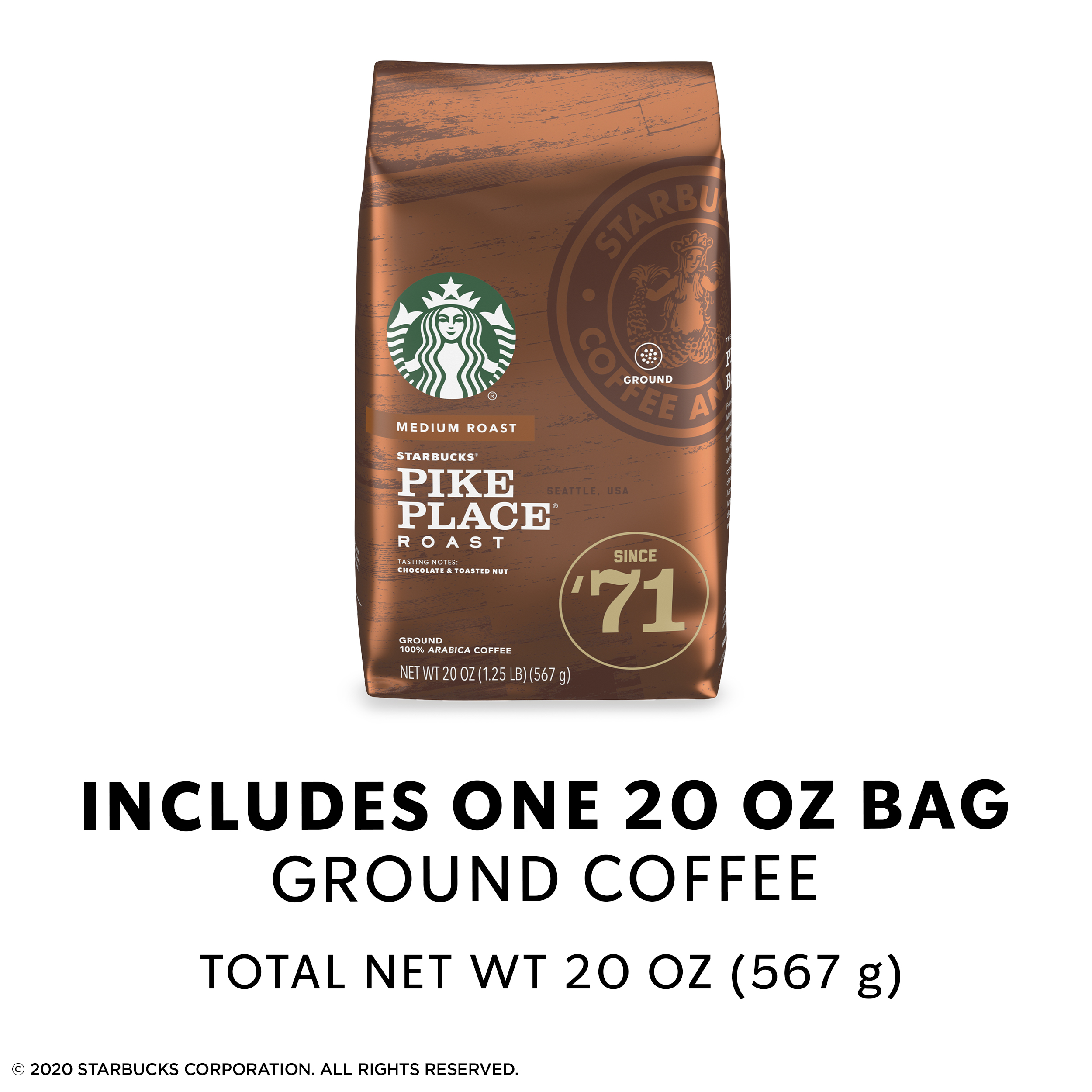 Starbucks Medium Roast Ground Coffee — Pike Place Roast — 100% Arabica — 1 bag (20 oz.) - image 5 of 6
