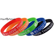 5 Pack - BLOOD THINNER Silicone Bracelet Wristbands