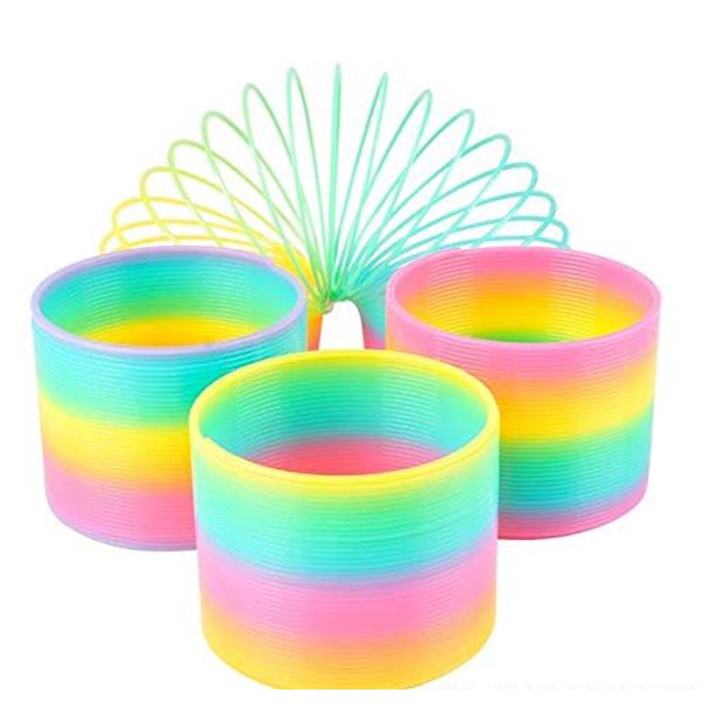 Kicko Plastic Coil Spring Set of 12 3” MultiColor Slinky for Class