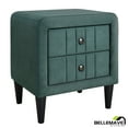 thumbnail image 3 of Bellemave Green Velvet Fabric Upholstered Wooden Nightstand with 2 Drawers for Bedroom, Modern 2-drawer Storage Nightstand with Velvet Upholstery, Easy to Assemble, 3 of 6