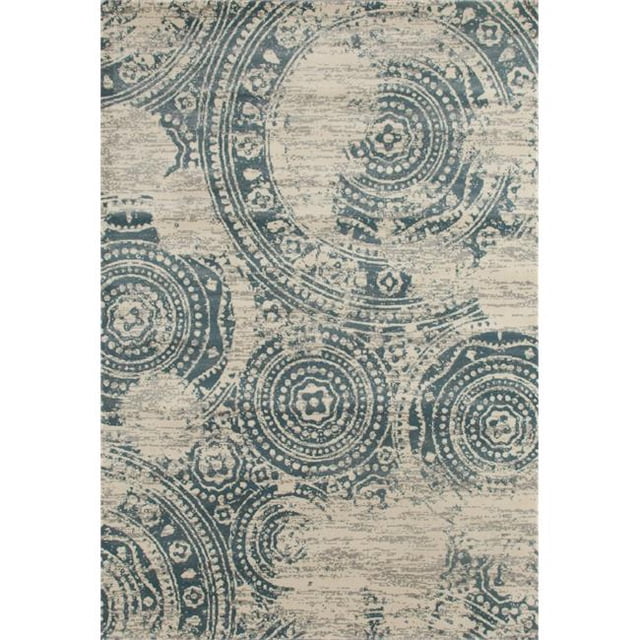 Art Carpet 23968 4 x 6 ft. Milan Collection Coins Woven Area Rug, Blue