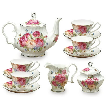 Grace's Tea Ware 11 pièces en porcelaine Sandra Set Rose Thé