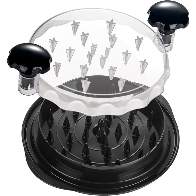 Graflsoa Transparent Lid Meat Shredder with Non-Slip Base for Chicken, Beef, Pork, and Vegetables - Ergonomic Handle, Heat-Resistant, BPA-Free Design