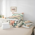 thumbnail image 4 of YST 7-Piece Geometric Wave Comforter Set, Queen, Pink Teal Beige, Modern Abstract Art, 4 of 4