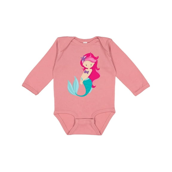 Inktastic Mermaid Girls Long Sleeve Baby Bodysuit