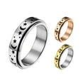 thumbnail image 1 of Meidiya Titanium Stainless Steel Spinner Rings Moon and Star Fidget Ring Stress Relieving Anxiety Ring Engagement Wedding Promise Anniversary Band for Women Men, 1 of 8