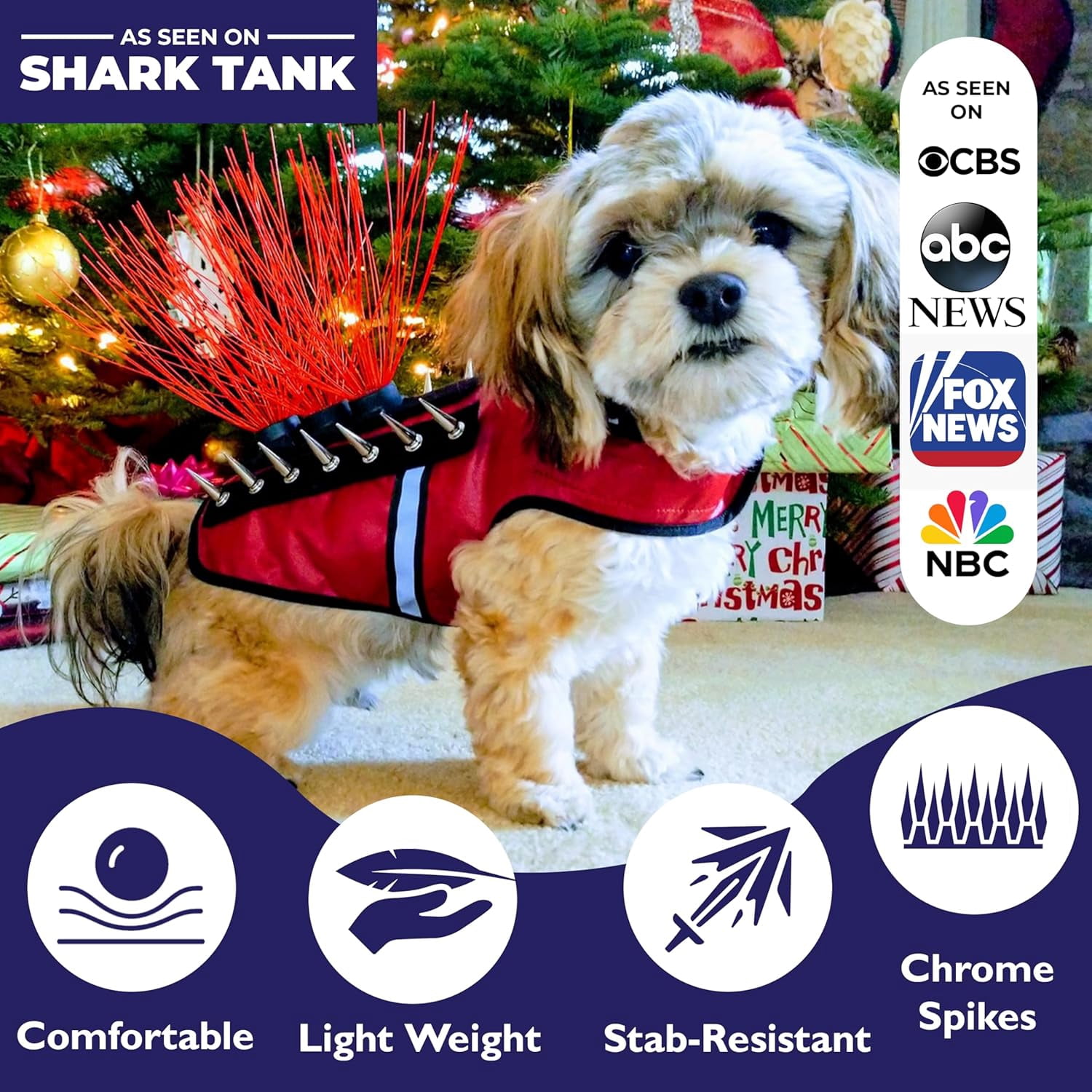 CoyoteVest SpikeVest (XS - Neon Pink)  Dog Harness Vest for Small Dogs, Reflective Dog Vest with Spikes to Shield Your pet from Coyotes, Raptor and Animal Attacks, Anti Hawk Vest, Made in USA