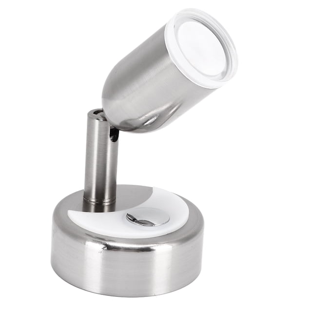 Luz de lectura LED blanca cálida de 12 V y 3 W para barco RV interruptor ajustable táctil integrado con iluminación nocturna azul niquelado montado en el interior del ANGGREK Otros