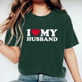 thumbnail image 3 of Fesfesfes T Shirt Pack I love my husband Womens Work Tops Girls Short Sleeve Out Blouse Valentine's Day Letter Print Gift Shirt T-Shirt Tops Womens Turtleneck Bodysuit 6(M), 3 of 7