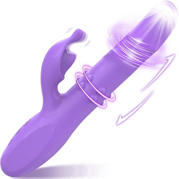 6 Telescoping & Rotating,10 Vibrating Modes G Spot Vibrator, 4 in 1 Rabbit Vibrator For Women,Sex Toys for Women Couple