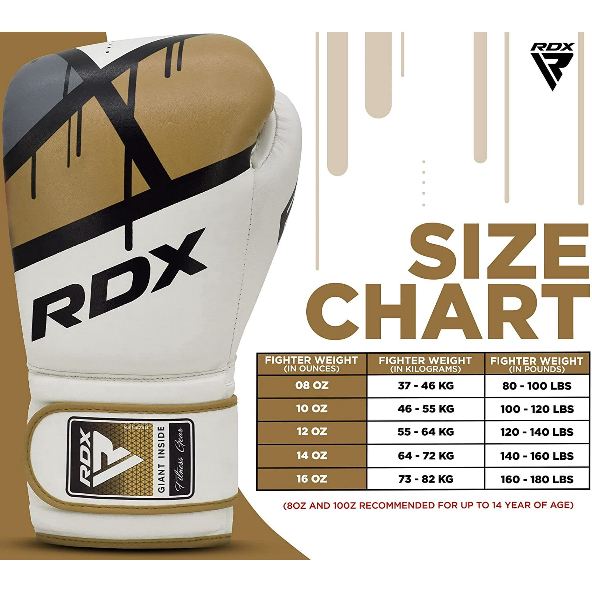RDX MMA F7 Boxing Training Gloves Golden ,16oz