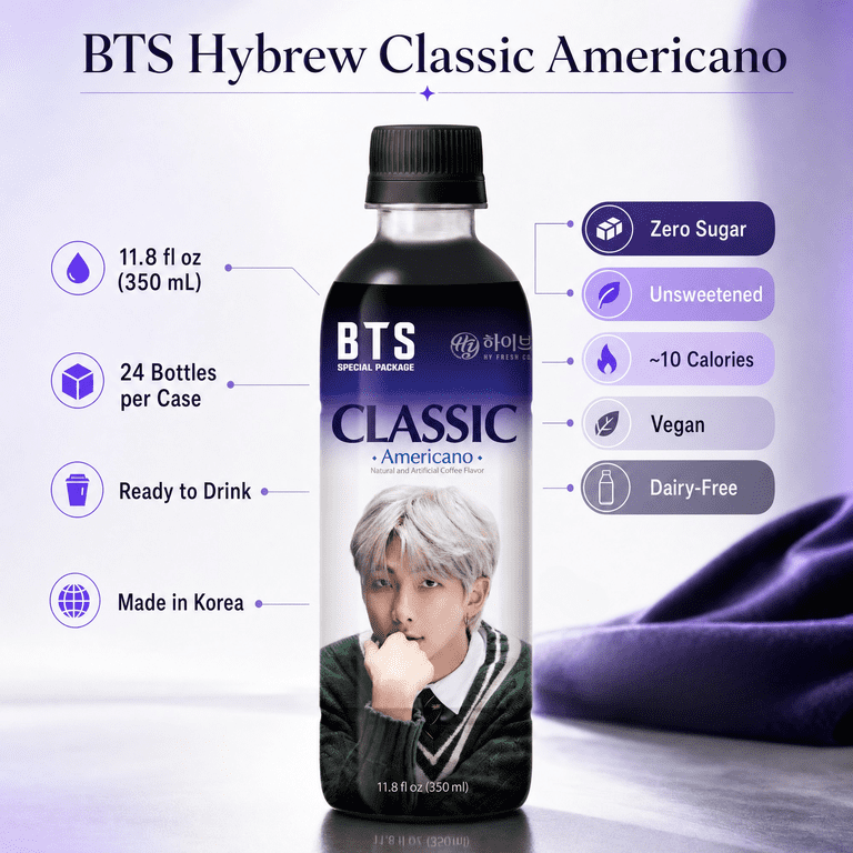 HY BTS Hot Brew Classic Americano Coffee Ready-to-Drink 24 Pack