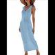 thumbnail image 1 of Traje de Baño de Crochet para Mujer, de , Sin Mangas, para Playa, de Verano Azul L, 1 of 10