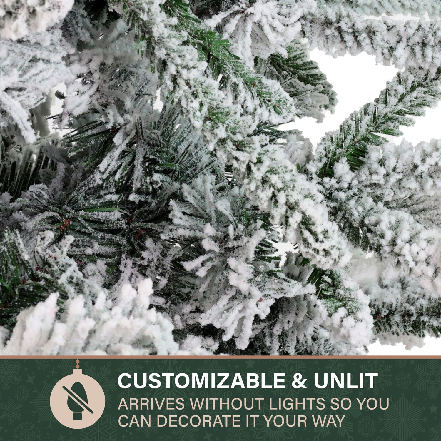 Fraser Hill Farm 10-Ft Flocked Mountain Pine Artificial Christmas Tree, FFMP010-0SN