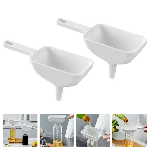 TEHAUX 2Pcs Funnel Large Plastic Refillable Portable for Travel