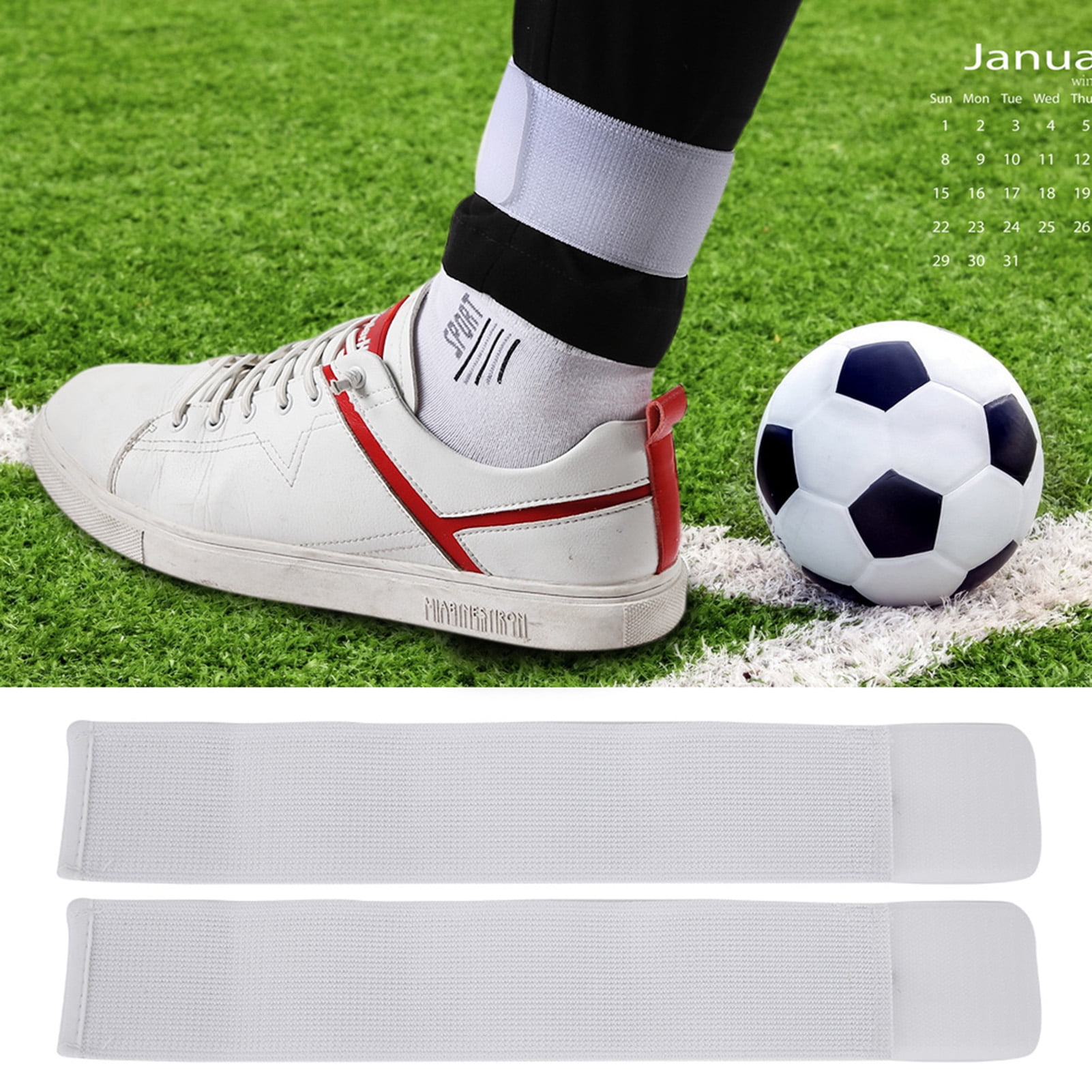 Minus 1.5 in X 15 Yd Latex-Free Football Soccer Sock Athletic Sports Tape White 