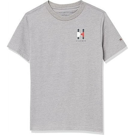 Tommy Hilfiger MATT H GREY HEATHER Boys' Short Sleeve Crew Neck T-Shirt, US 4T