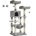 thumbnail image 4 of 56.3" Cat Tree Cat Tower Cat Condo with Scratching Posts for Indoor Cats Light Gray, 4 of 9