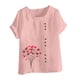 thumbnail image 4 of Vestidos Casuales Para Mujer, Blusas De Mujer De Moda Blusa informal de lino con cuello redondo, manga corta y botones para mujer, 4 of 4