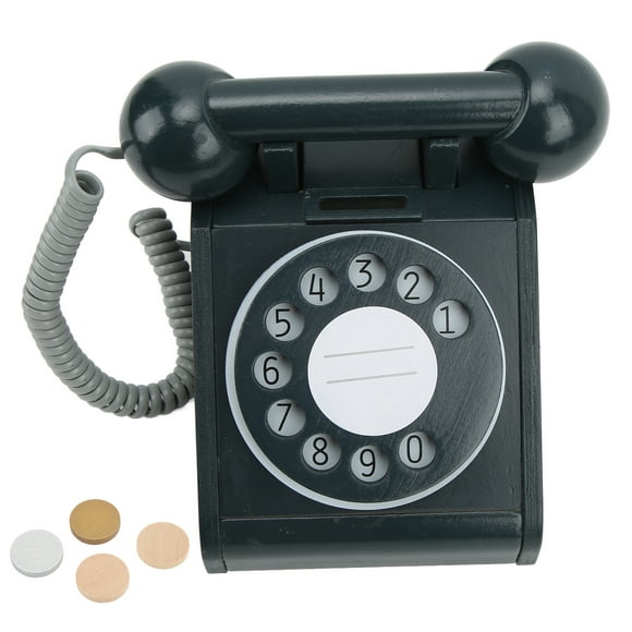 Téléphone à Cadran Rotatif Rose à l'Ancienne Jouet de Simulation Téléphone Rétro Téléphone de Simulation pour Enfants Téléphone à Cadran Rotatif Rose à l'Ancienne Design Rétro Simulation en Bois Rétro