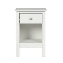 Jela One Drawer End Table/Nightstand - White
