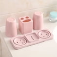 thumbnail image 7 of Bathroom Products — Two Person Washing Cup Home Washing Appliance Three Piece Set for Toilet and Toothbrush Holder Couple’s Tooth Cup and Holder Set 3-Piece Bathroom Accessory, 7 of 7