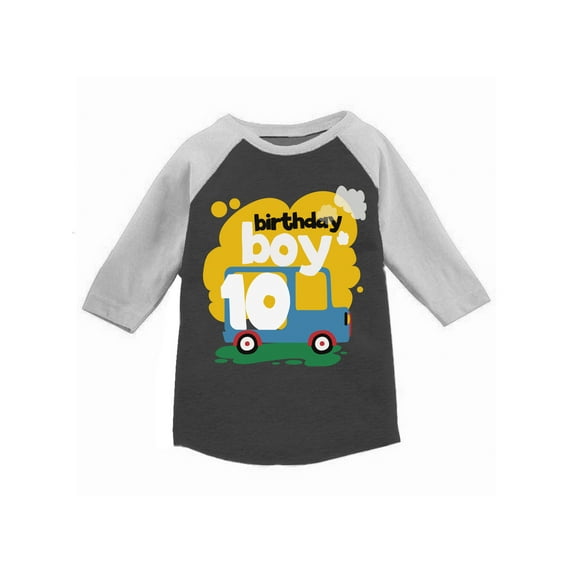 Awkward Styles 10th Birthday T-shirt Bus Raglan Shirt Kids