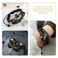 thumbnail image 3 of 2 Sets Beaded Retro Bracelets Note Leather Bracelets Layered Bracelets for Women, 3 of 8