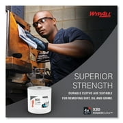 WypAll PowerClean X80 Cloths Heavy Duty Wipes (41025), Jumbo, Extended Use Towels, White (1 Roll of 455 Sheets, 455 Sheet Total)