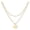 R, variant on Yuehao Necklaces for Women, Gifts for Women, Women's Fashion Heart Letter Necklace 26 Letters Circular Double Layer Neck Chain