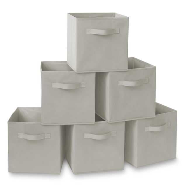 Set de 6 cubos de tela plegables Casafield, color gris