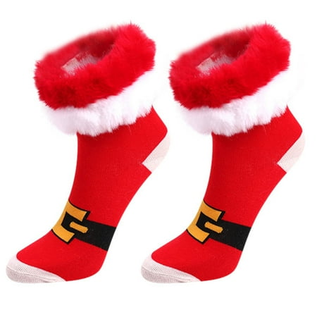 

OOKWE Women Christmas Socks Funny Xmas Santa Claus Colorful Pattern Cotton Knee High Tube Stockings Holiday New Year Gifts