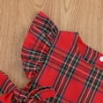 thumbnail image 5 of Qiylii Infant Baby Girls Christmas Romper Plaid Bodysuit Ruffle Sleeve Party Playsuit Outfit, 5 of 7