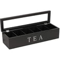 thumbnail image 2 of Jinsinto Tea Box Made Of Bamboo Tea Box With 6 Compartments Tea Bag Box,black, 2 of 4