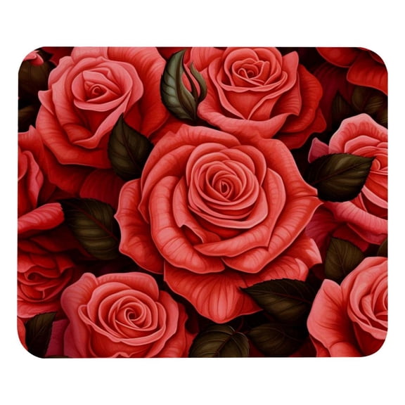 Mouse Pad, Anti-Slip Rubber Mouse-pad for Gaming Office Laptop Computer Men Women Kids, Cute Custom Pattern Mouse Mat, Rose Design