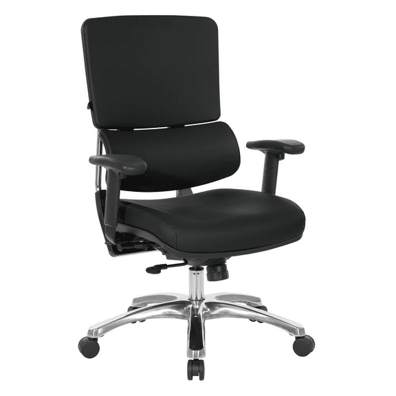 Back Manager's Chair in Dillon Black Seat Faux Leather