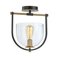 thumbnail image 1 of Cheshire Collection 1-Light Semi-Flush Mount, Black & Brass, 1 of 1