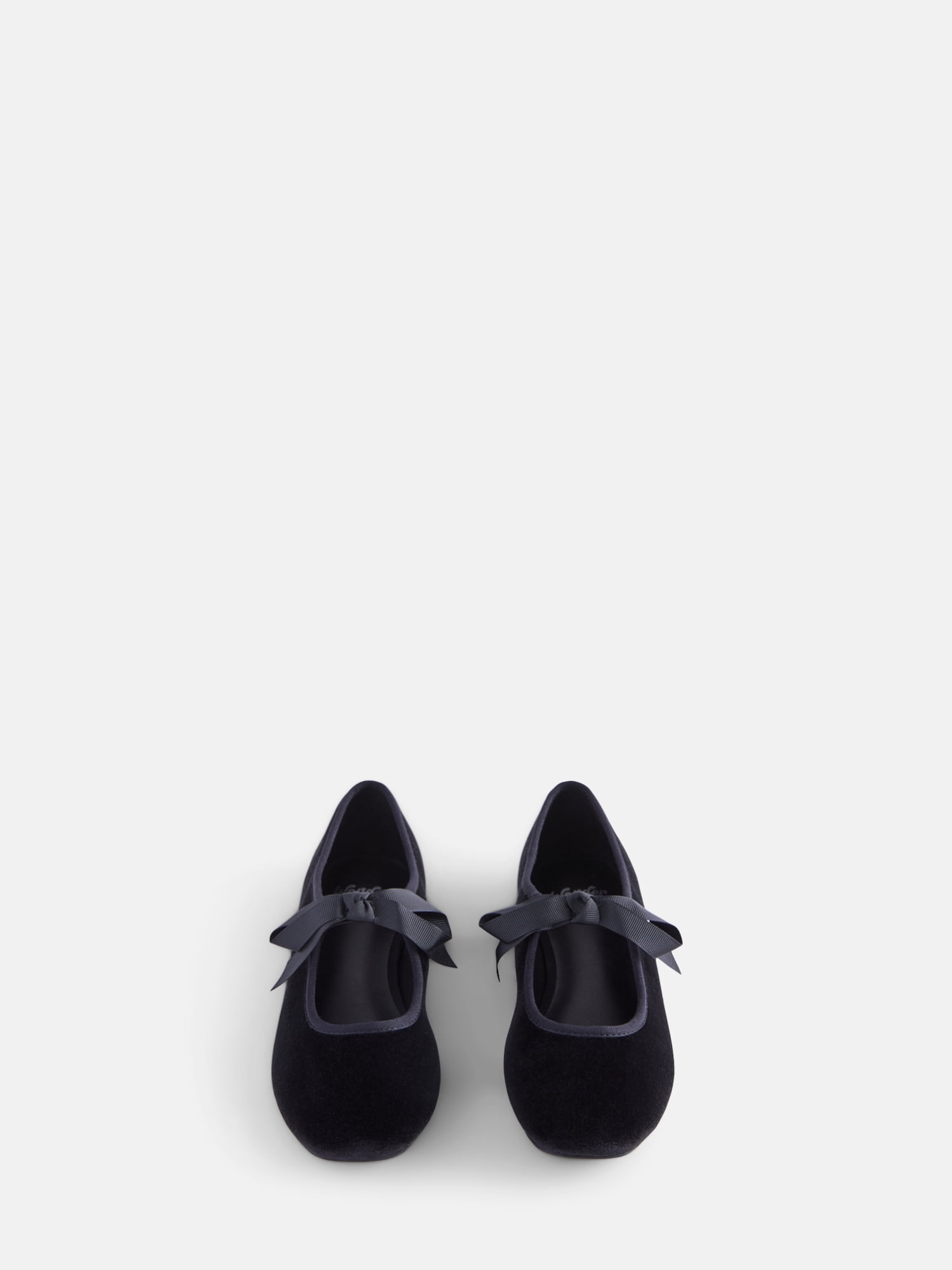 Wonder Nation Girls Velvet Bow Ballet Flats