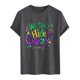 thumbnail image 5 of Casual Summer Tops Carnaval Impreso de Manga Corta Cuello Redondo, Poliéster Ligero para la Fiesta de Verano de Primavera, 5 of 9